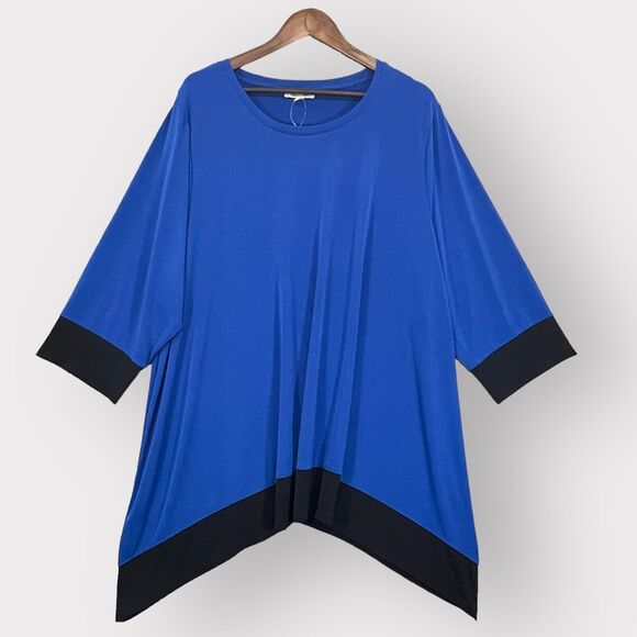 Calvin Klein Tops - Calvin Klein Tunic Top Women Size 3x Blue‎ Black Colorblock S70